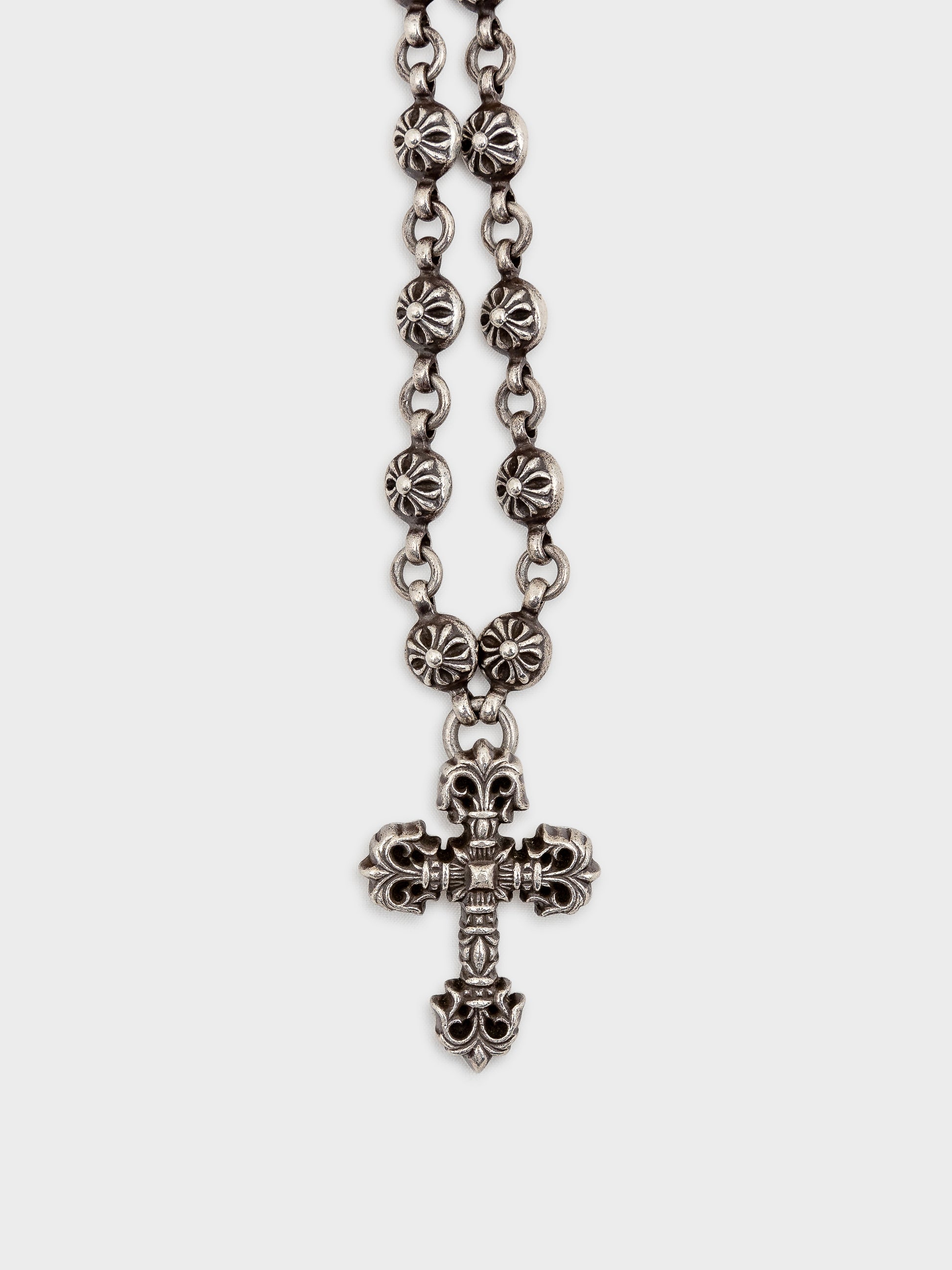 Two-Tone Stainless Steel Rosary Necklace | Cross Jewelry